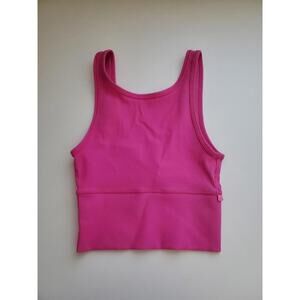 Lululemon Size 0 Hot Pink Power Pivot Tank Ribbed Beach Barbiecore EUC